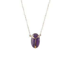 Tanzanite Lucky Scarab Necklace