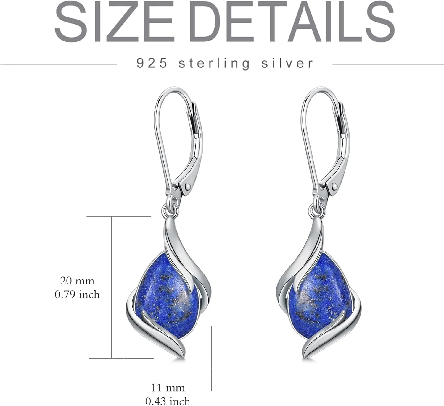 Teardrop Earrings for Women 925 Sterling Silver Gemstone Earrings Fine Jewelry Birthday Gifts for Women