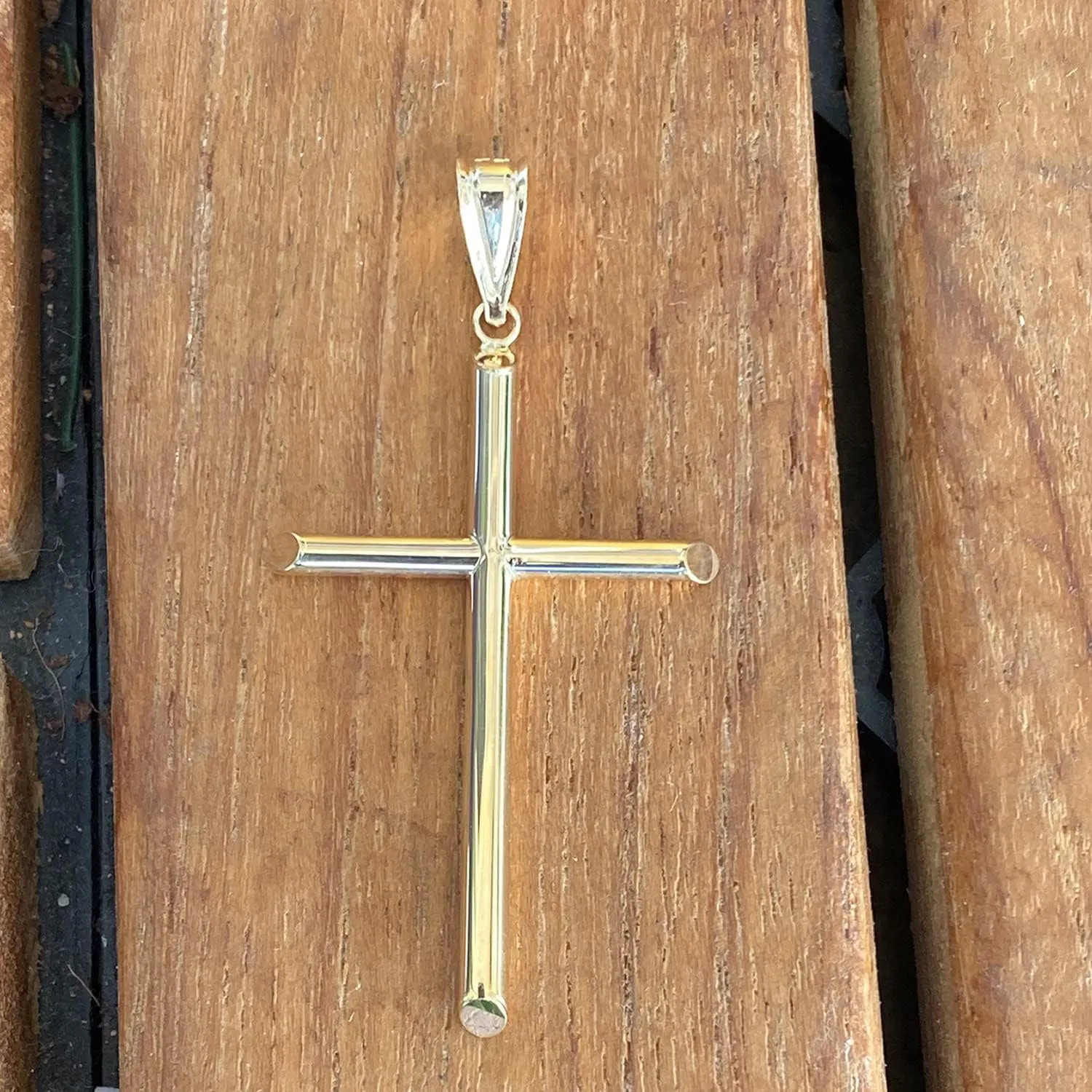 TGDJ 14k Yellow Gold Religious Classic Cross Charm Pendant - 5 Different