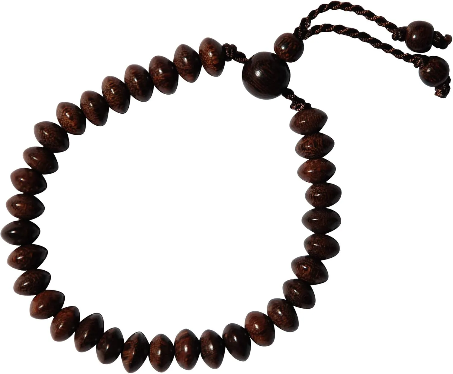 TheTasbih Handcrafted 9x6-mm Tamarind Wood 33-beads Saucer-shape Prayer Tasbih Bracelet