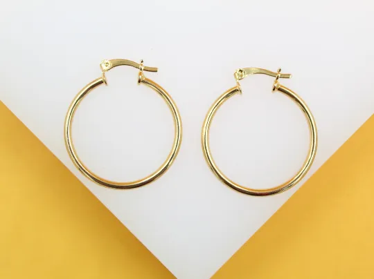 Thin Latch Back Hoop Earrings (K121-122)