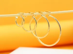 Thin Latch Back Hoop Earrings (K121-122)