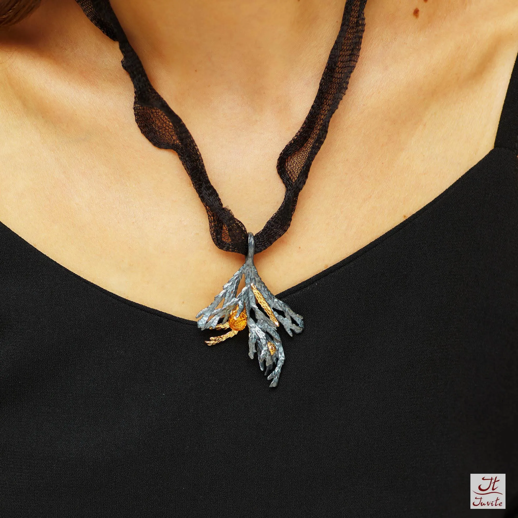 Thuja Flora Sterling Silver Pendant