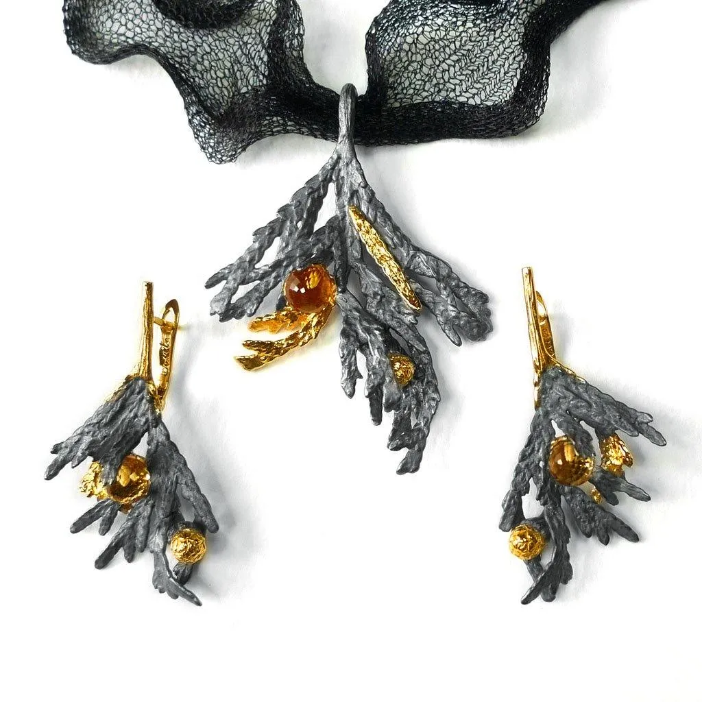 Thuja Flora Sterling Silver Pendant
