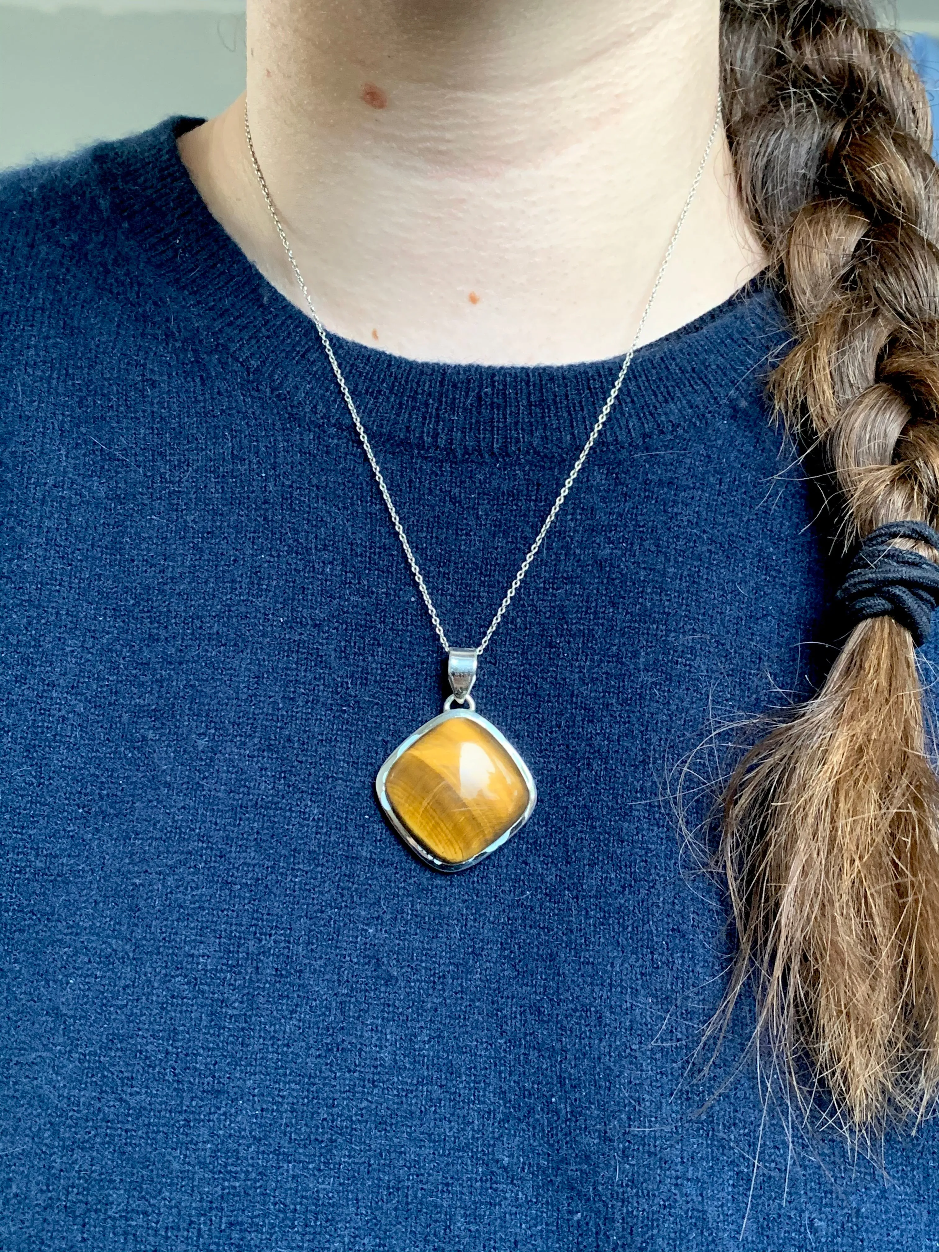 Tiger’s Eye Naevia Pendant - Lozenge