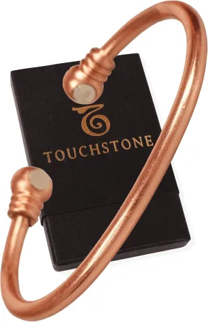 Touchstone Handcrafted By Indian Skilled Artisans Durable High Gauge Copper Hand Twisted Pipe Bracelet In Natural Tone.