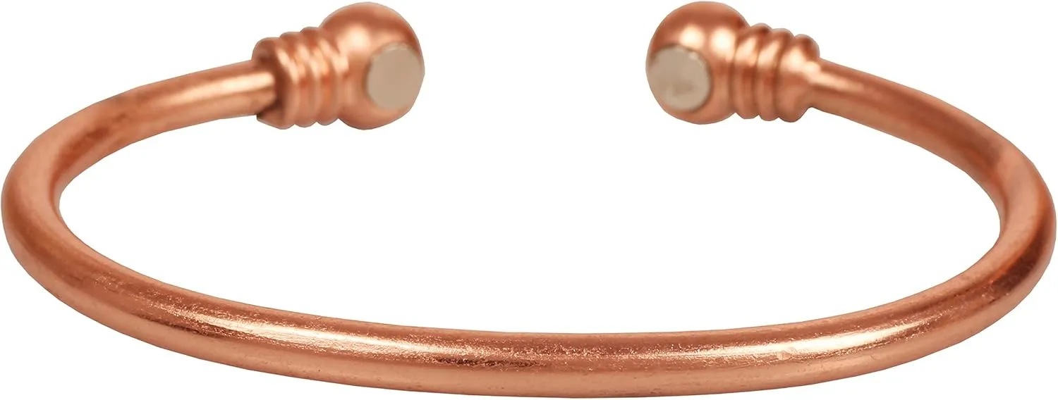 Touchstone Handcrafted By Indian Skilled Artisans Durable High Gauge Copper Hand Twisted Pipe Bracelet In Natural Tone.
