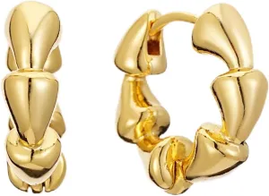 Trendy Teardrop Earring for Women 14K Gold Plated Hoop Earrings Chunky Geometric Statement Earring Minimalist Design Waterdrop Fashion Jewelry