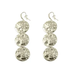 Triple Silver Coin Earrings