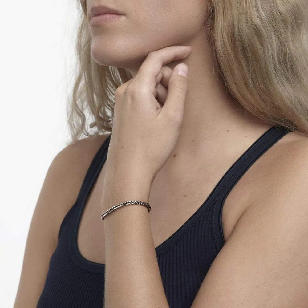 TROLLBEADS Sterling Silver Bracelet - Handcrafted Foxtail Chain Bracelet | Silver 925 | Design by Lise Aagaard