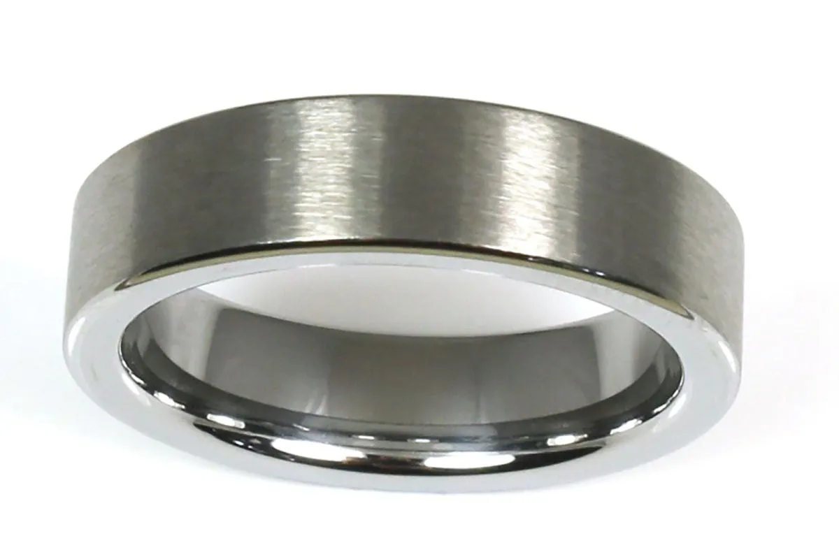 Tungsten Brushed Pipe Cut Band