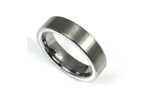 Tungsten Brushed Pipe Cut Band