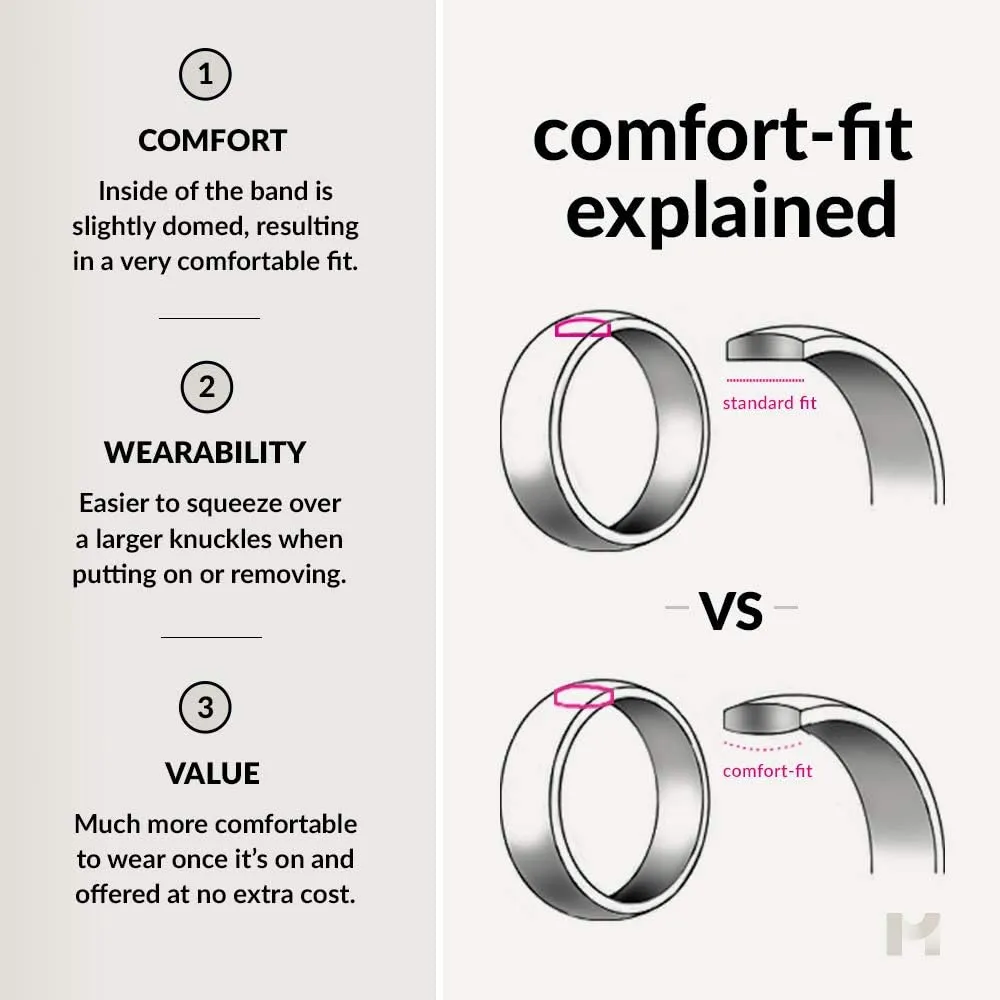 Tungsten Wedding Band Ring 8mm for Men Women 18k Rose Yellow Gold Plated Dome Off Set Line Black Grey Half Brushed Polished