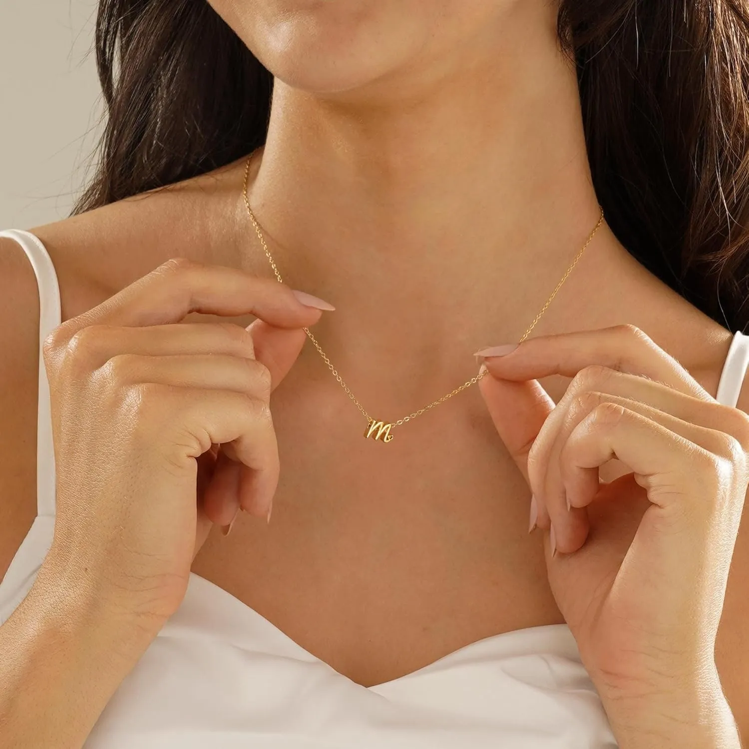 Turandoss Layered Cursive Initial Heart Necklaces for Women Girls Trendy, Dainty 14K Gold Plated Cubic Zirconia Necklace Stack Letter A-Z Pendant Necklace Birthday Gifts for Women Teen Girls Jewelry