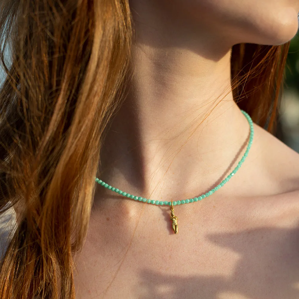 Turquoise Waters Glass Beaded Necklace