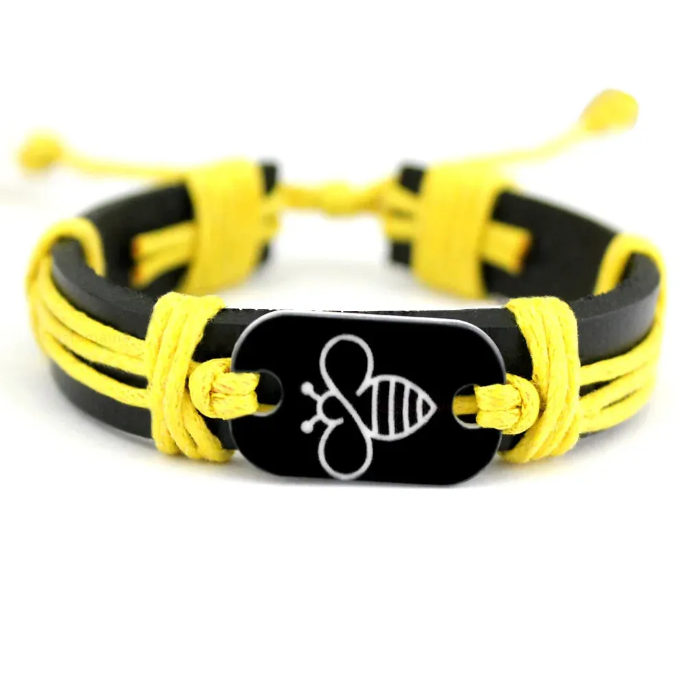 Turtle Tortoise Bee Honeybee Charm Leather Bracelets Women Men Unisex Jewelry Christmas Gift Drop Shipping