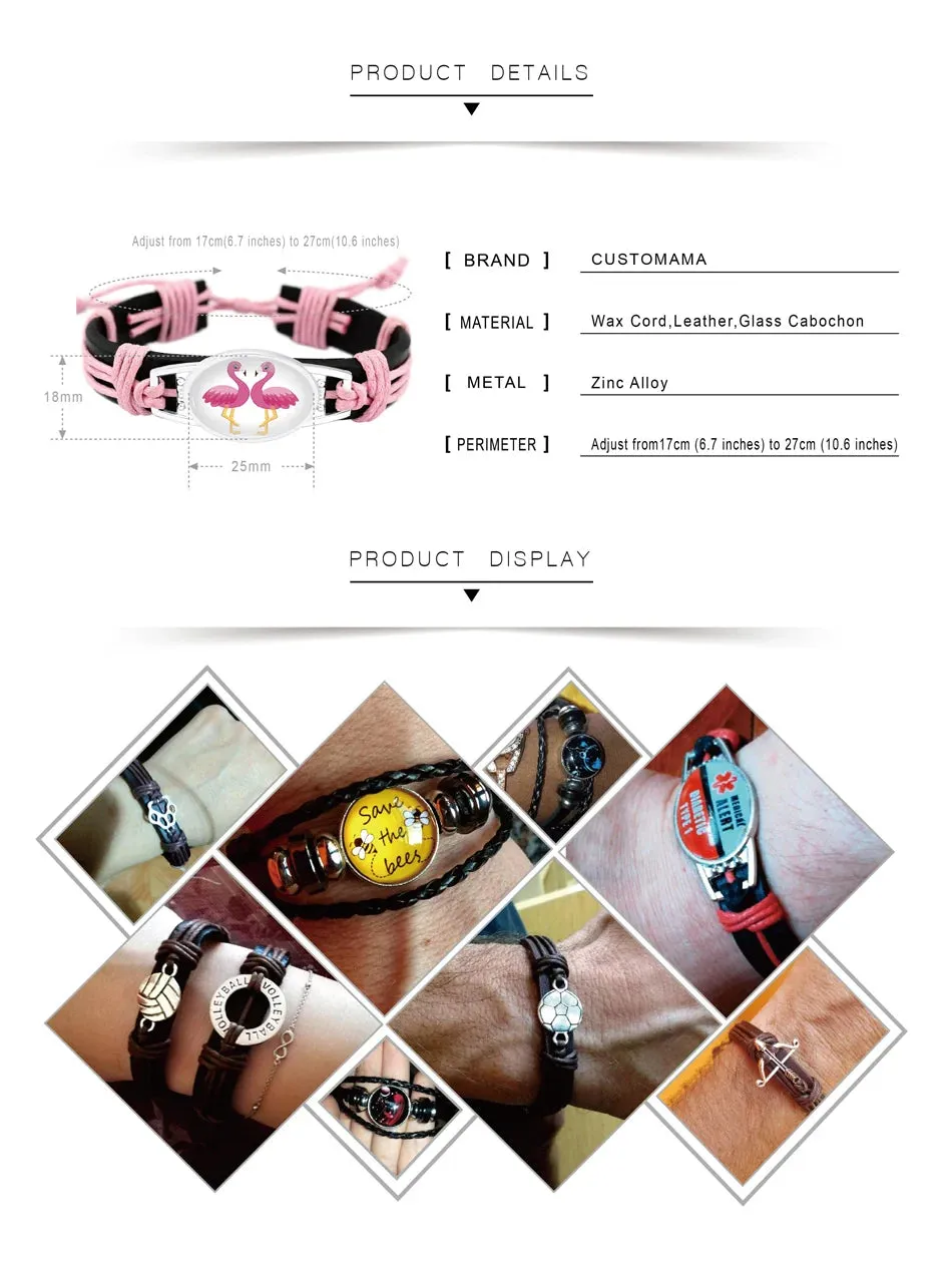Turtle Tortoise Bee Honeybee Charm Leather Bracelets Women Men Unisex Jewelry Christmas Gift Drop Shipping