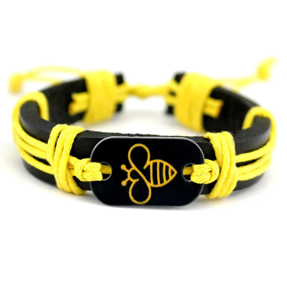 Turtle Tortoise Bee Honeybee Charm Leather Bracelets Women Men Unisex Jewelry Christmas Gift Drop Shipping