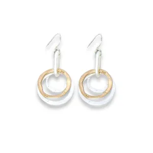 Two Tone Metal Hoop Earrings for Women. Vintage Dangle Earrings. Gift for women and girl. BALOOLA HANDCRAFTED Jewelry.
