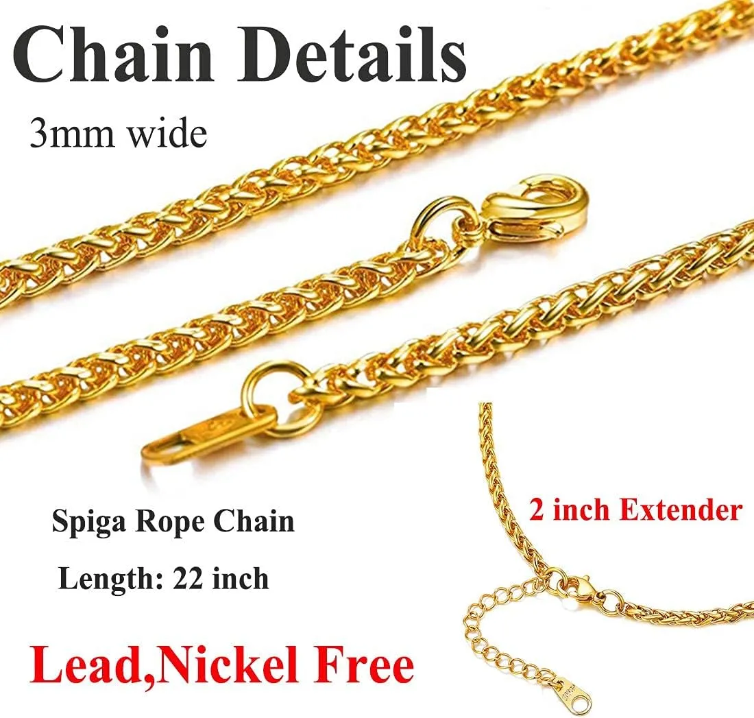 U7 Russian Orthodox Cross Pendant/Praying Hands/Ichthys Sign for Men Women Stainless Steel 18K Gold Plated Jesus Pendant Christian Religious Necklaces, Length 22" Silver Black Gold