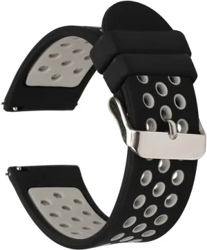 Universal 18mm 20mm 22mm 24mm Width Silicone Watch Band Replacement, Quick Release Rubber Watch Bands for Men & Women