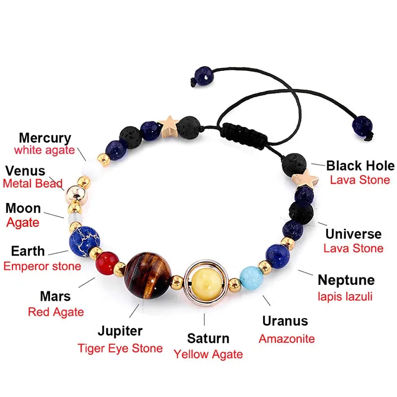Universe Planets Beads Bracelets Fashion Jewelry