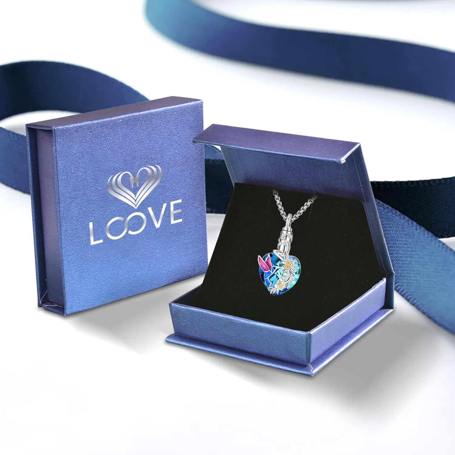 Urn Necklace for Ashes for Women/Men 925 Sterling Silver Cremation Jewelry w/Funnel Filler Memorial Jewelry Gifts