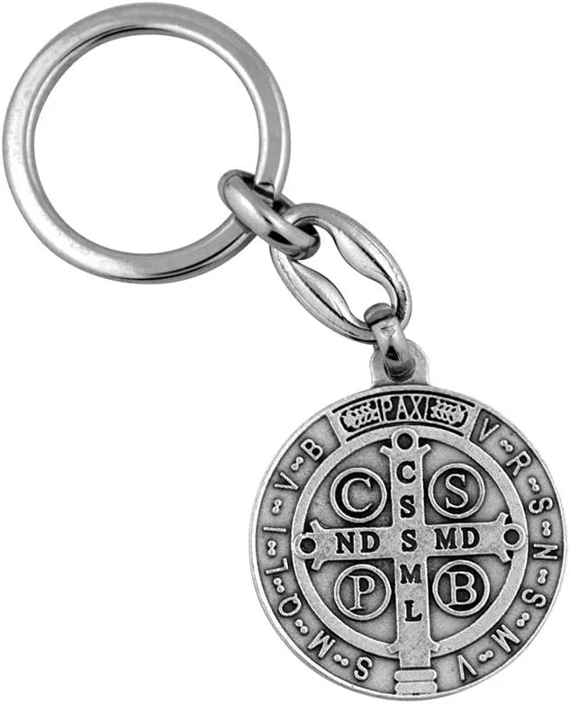 VILLAGE GIFT IMPORTERS Saint Benedict Medal Keychain - Handcrafted in Italy