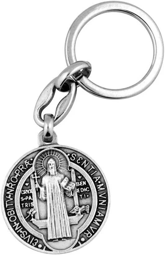 VILLAGE GIFT IMPORTERS Saint Benedict Medal Keychain - Handcrafted in Italy