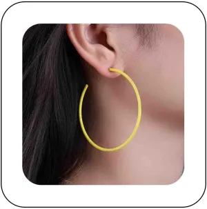 Vintage Colorful Hoop Earrings Large Thin Red Hoop Earrings Candy Color Circle Earrings Big Red Huggie Hoop Earrings Jewelry for Women