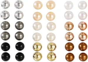 Vintage Flapper Style Pearl Stud Earrings Set - Colorful Imitation Pearls Stud Earrings for 1920s Costume Jewelry