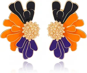 Vintage Flower Stud Earrings Exaggerated Oversized Daisy Flower Earrings Statement Jewelry for Women