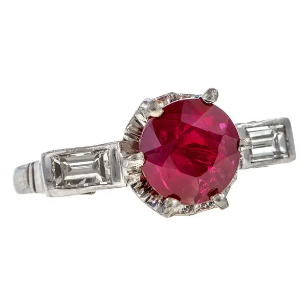 Vintage Ruby & Diamond Ring