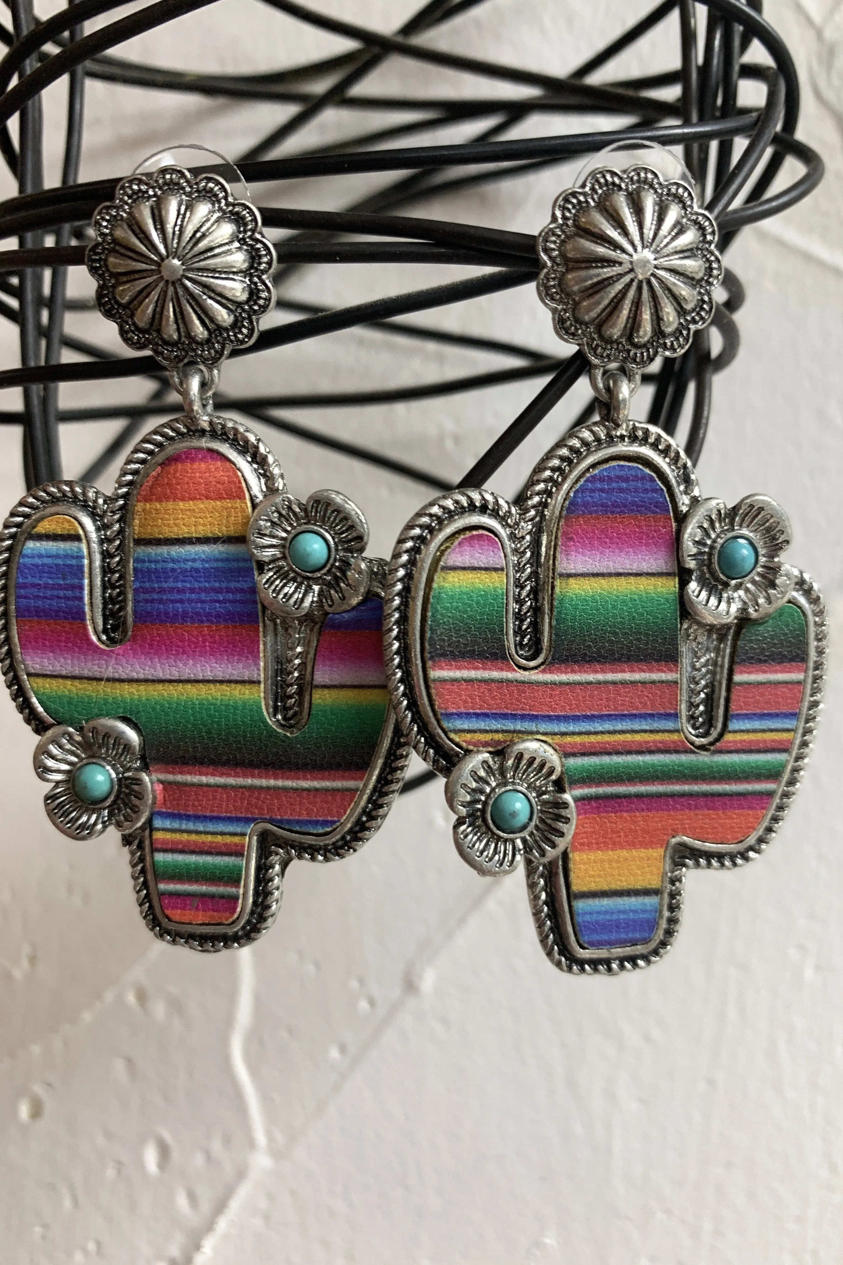 Viola Serape Cactus Earrings