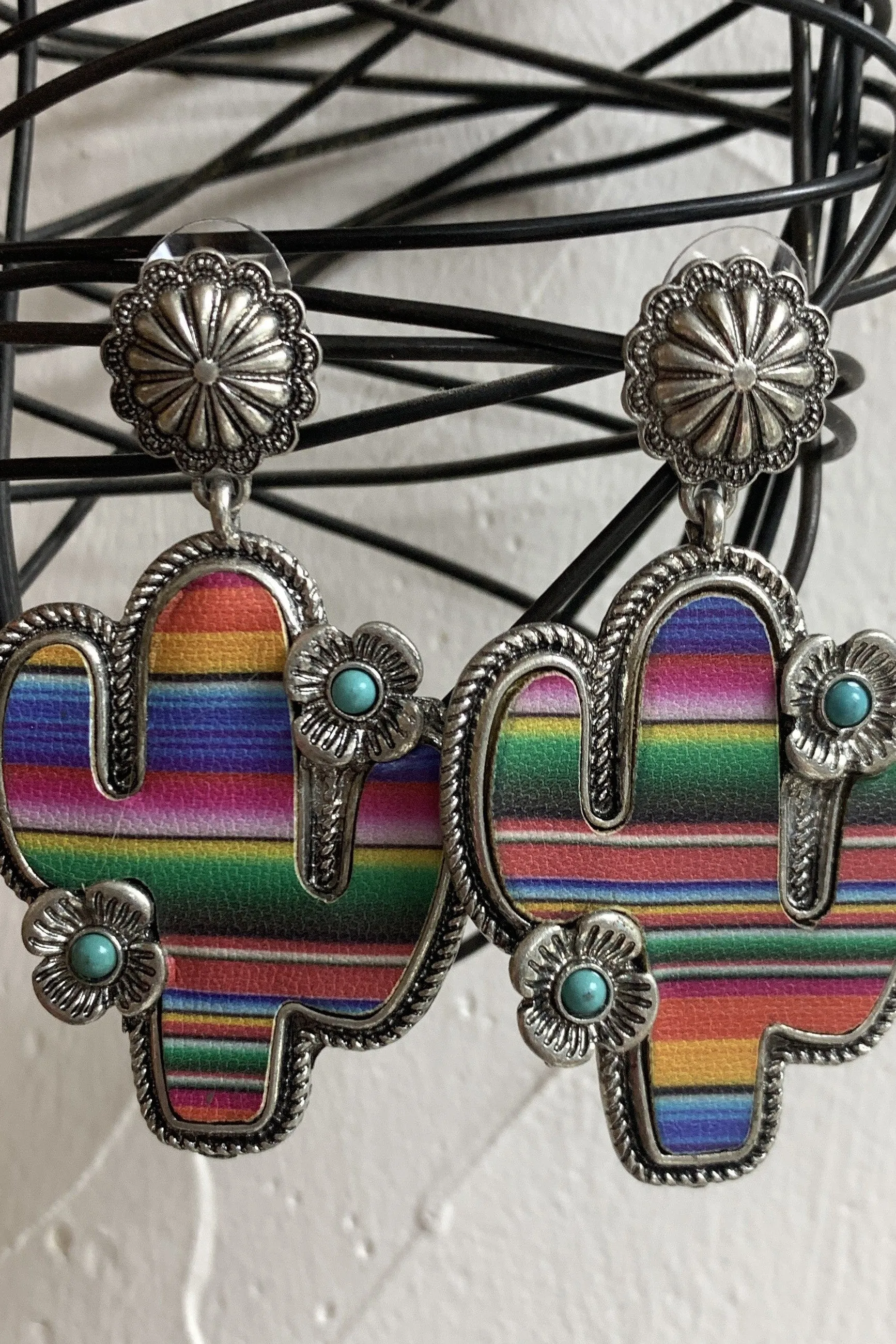 Viola Serape Cactus Earrings