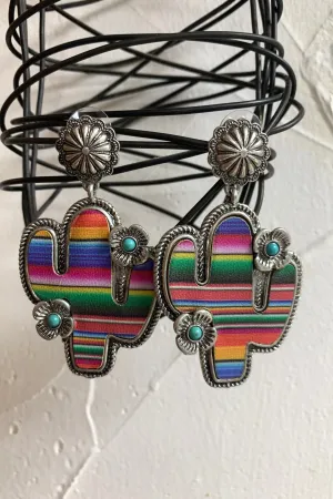 Viola Serape Cactus Earrings