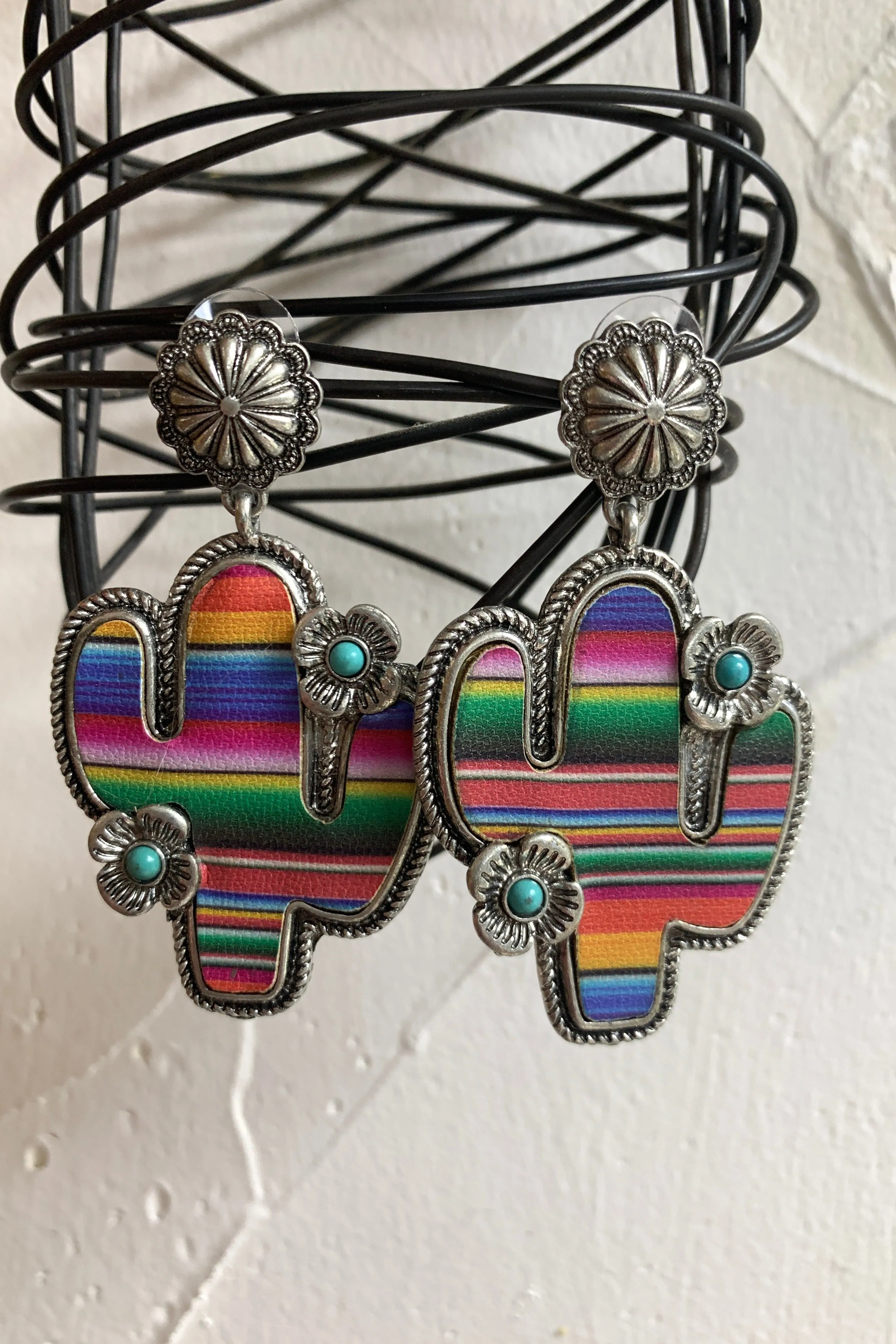 Viola Serape Cactus Earrings