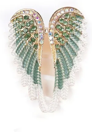 vmcoatdu Women's Guardian Angel Wings Brooch Pin Crystal Angel Wings Brooch Multicolor Lapel Pin Badge