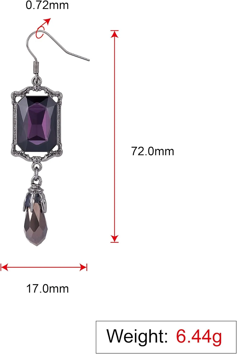 WASOLIE Fashion Colorful Dangle Earrings for Women Girl