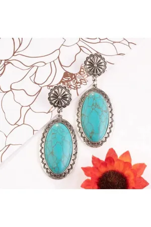 Western Concho Post Earrings Squash Blossom Boho