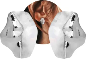 White Sea Shell Mother of Pearl Silver Stud and Dangle Hoop Earrings for Women - 925 Sterling Silver with White Gold Plating, Elegant and Unique, Wedding Jewelry for Brides Bridesmaid