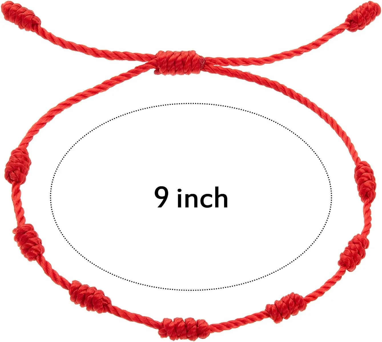 WILLBOND 6 Pieces Red String Bracelets Red Cord Bracelet Adjustable Knot String Bracelet Amulet for Protection, Evil Eye and Good Luck
