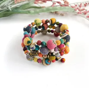 Winding Kantha Bauble Bracelet