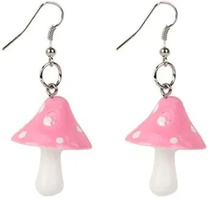 Women Environmental theme Acrylic Dangle Earrings For Female Party Red Purple Acrylic Colorful Mushroom Long Pendant Earrings
