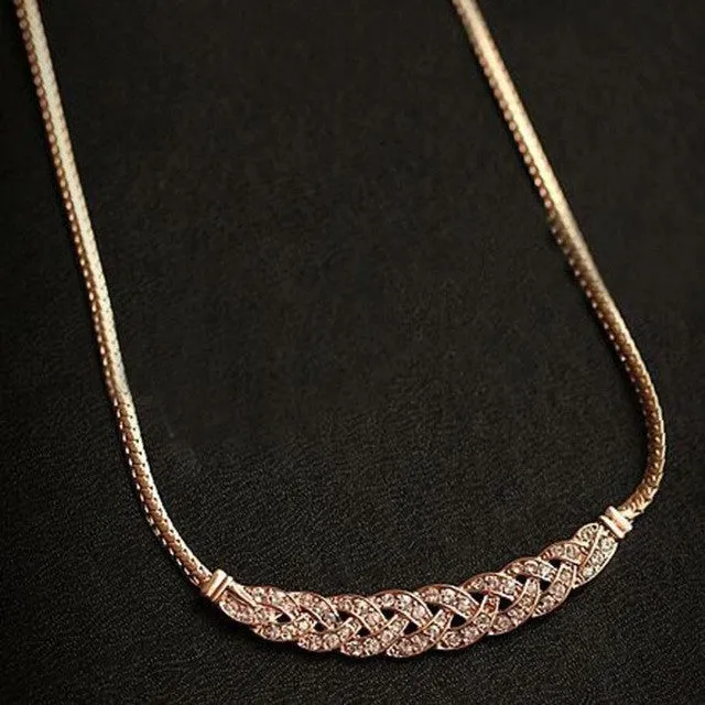 women necklace girl jewellery Fashion Jewelry Pendant Chain Crystal Choker Charm Bib Necklace vintage chain ornamentation kolye