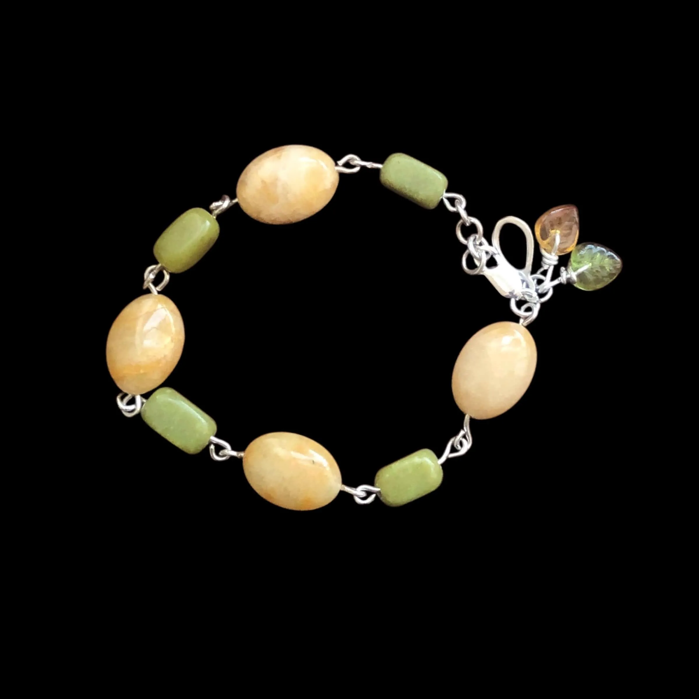 Yellow Aventurine and Lemon Jade Segmented Bracelet