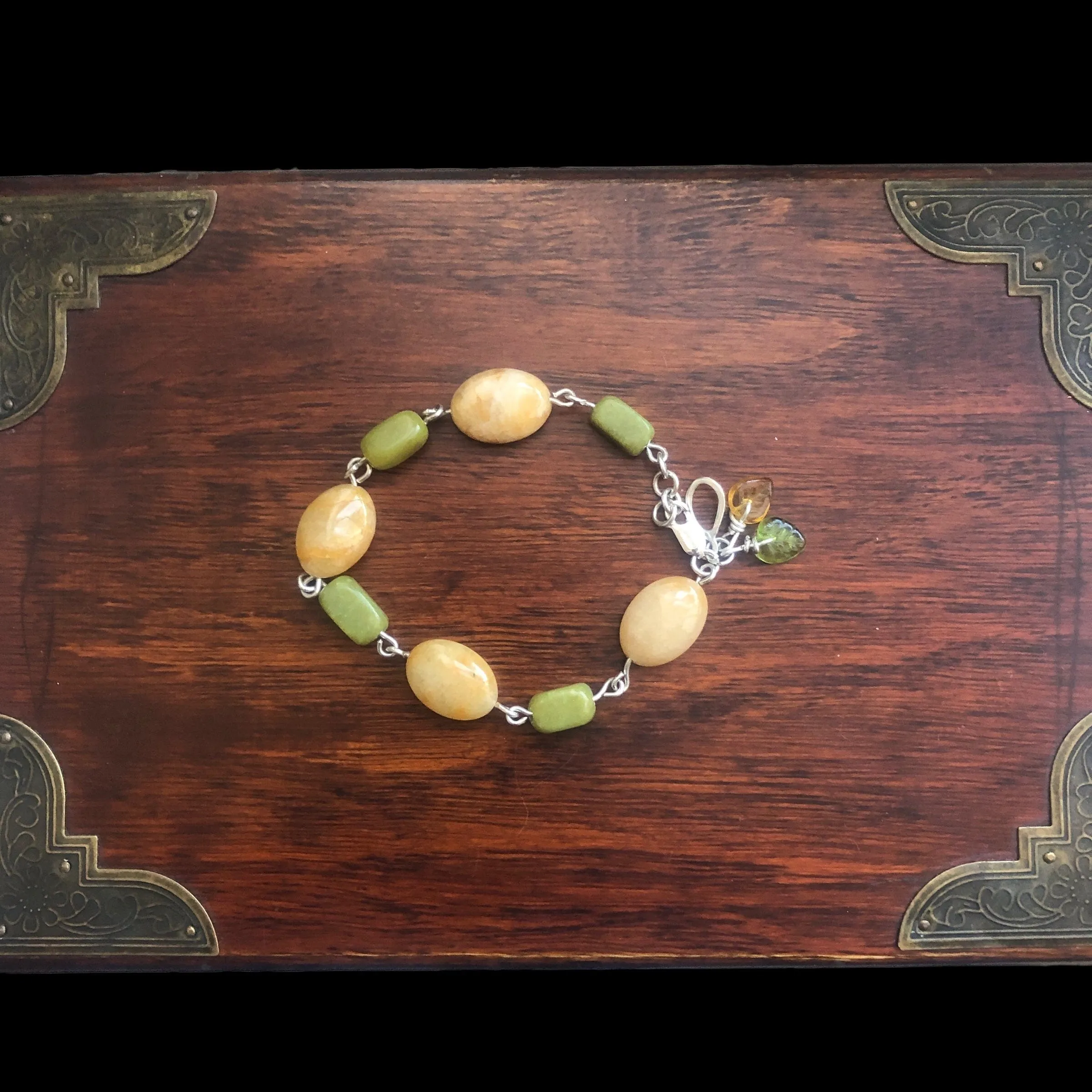 Yellow Aventurine and Lemon Jade Segmented Bracelet