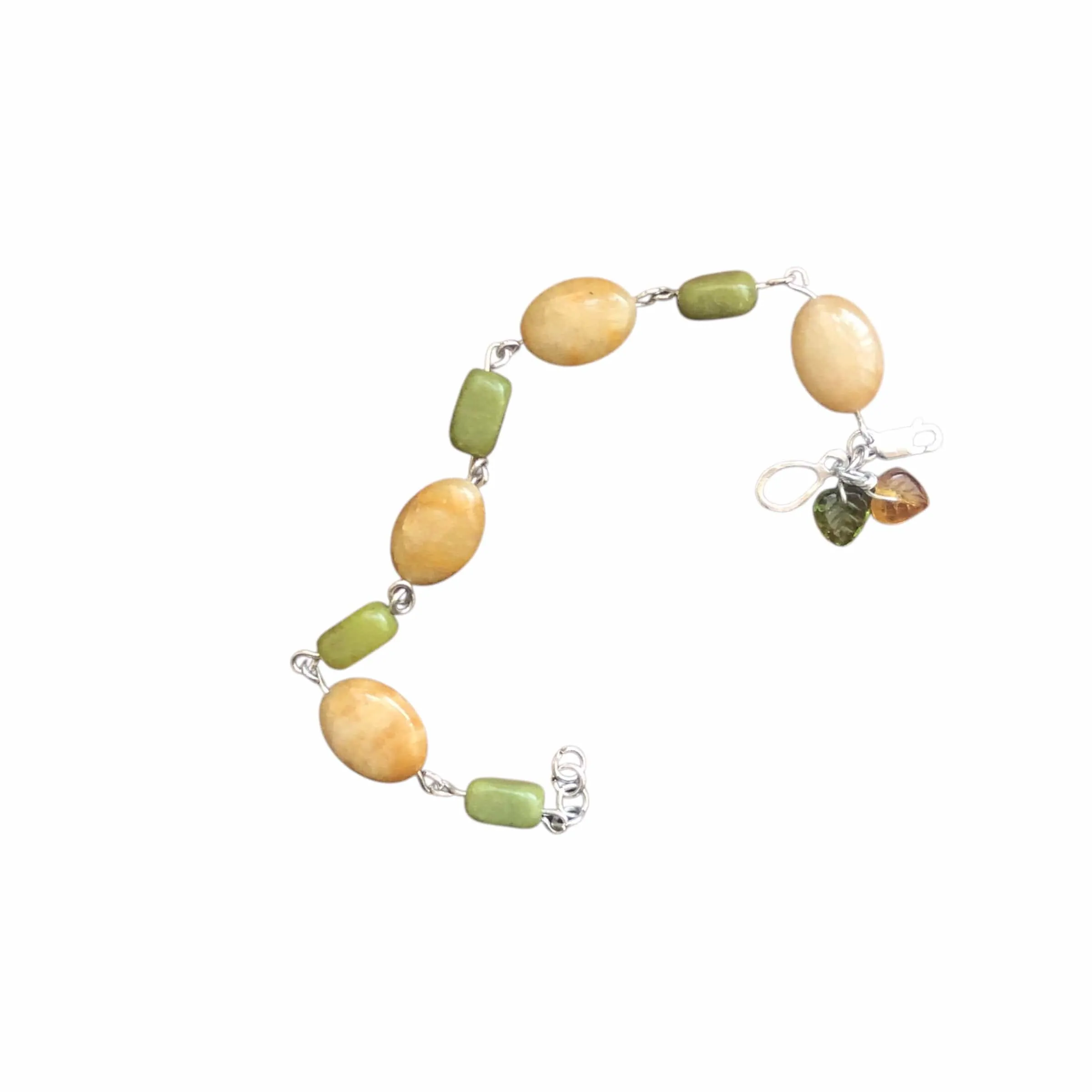 Yellow Aventurine and Lemon Jade Segmented Bracelet