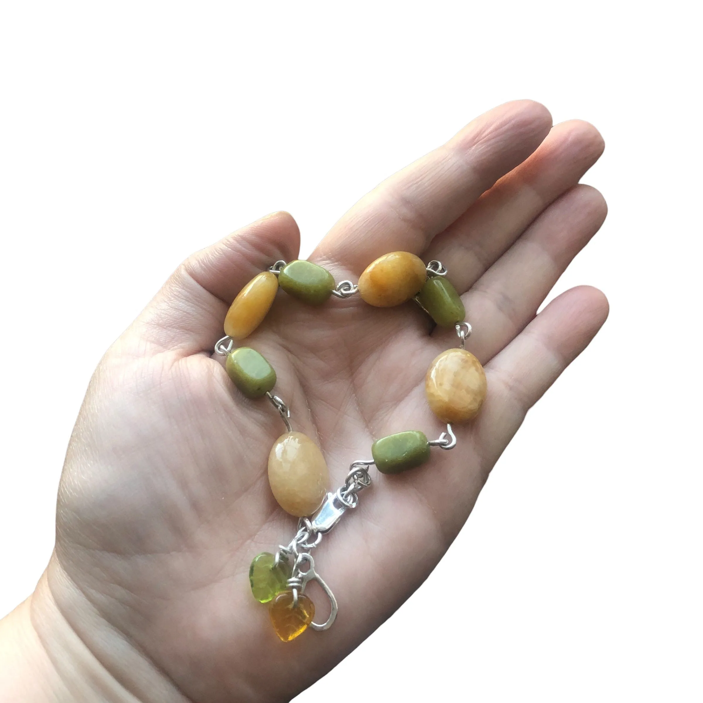 Yellow Aventurine and Lemon Jade Segmented Bracelet