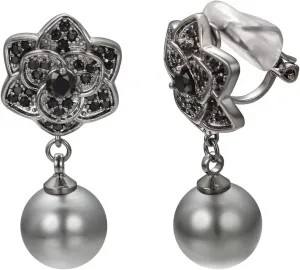 Yoursfs Pearl Clip on Earrings Cubic Zirconia Faux Pearl Dangle Earrings for Women 18K Gold Plated Non Pierced Earrings